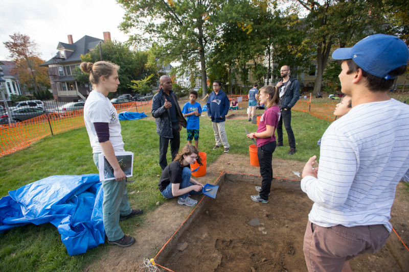 Students archeological dig project